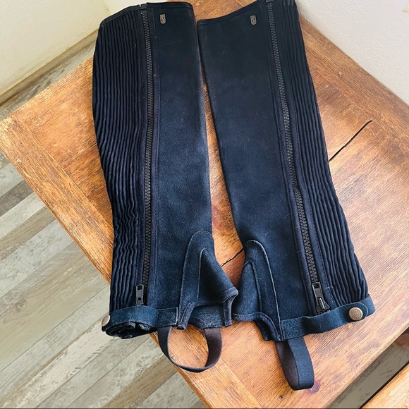 NWT Tredstep Ireland black suede half chaps XS/S